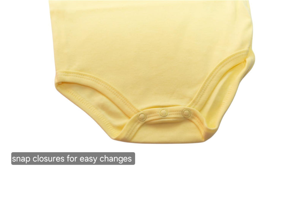 100% Cotton Baby Bodysuits - 3 Pack Soft Newborn Baby Short Sleeve Vests 0-12 Months White Pink Yellow