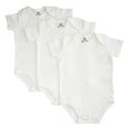 100% Cotton  Baby Bodysuits 3 Pack Soft Newborn  Short Sleeve Baby Vests 0-12 Months White