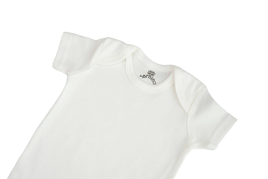 100% Cotton  Baby Bodysuits 3 Pack Soft Newborn  Short Sleeve Baby Vests 0-12 Months White